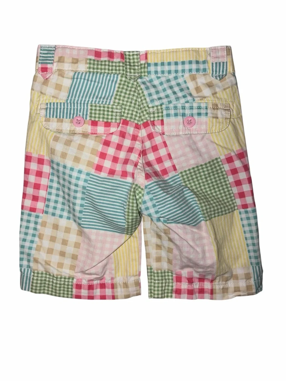 EUC OshKosh B’gosh Patchwork Gingham Shorts Girls 6X Cottagecore Summer Resort